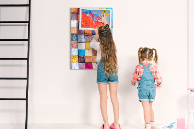 Quadro magnético Cubos de madeira coloridos