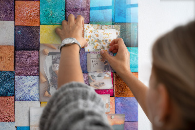 Quadro magnético Cubos de madeira coloridos