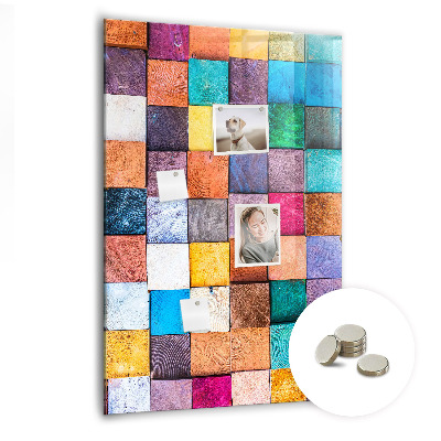 Quadro magnético Cubos de madeira coloridos