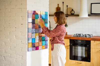 Quadro magnético Cubos de madeira coloridos