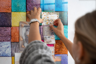 Quadro magnético Cubos de madeira coloridos