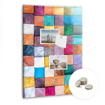 Quadro magnético Cubos de madeira coloridos