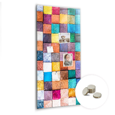 Quadro magnético Cubos de madeira coloridos