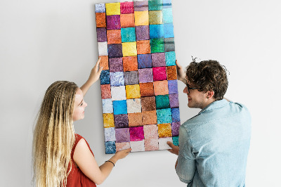 Quadro magnético Cubos de madeira coloridos