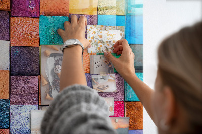 Quadro magnético Cubos de madeira coloridos