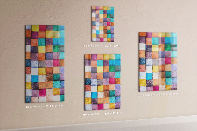 Quadro magnético Cubos de madeira coloridos