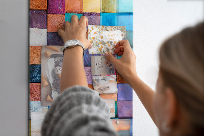 Quadro magnético Cubos de madeira coloridos