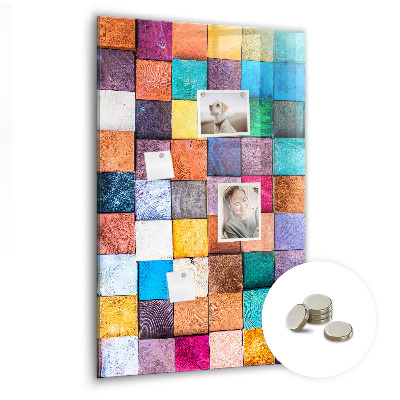 Quadro magnético Cubos de madeira coloridos