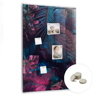 Lousa de vidro magnética Folhas tropicais