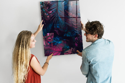 Lousa de vidro magnética Folhas tropicais