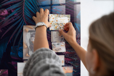 Lousa de vidro magnética Folhas tropicais