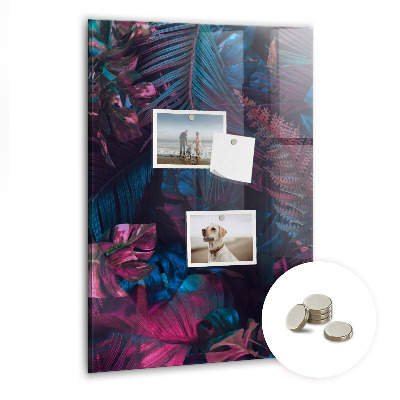 Lousa de vidro magnética Folhas tropicais