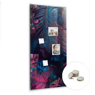 Lousa de vidro magnética Folhas tropicais