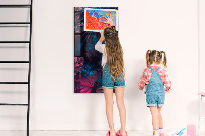 Lousa de vidro magnética Folhas tropicais