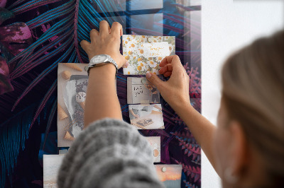 Lousa de vidro magnética Folhas tropicais