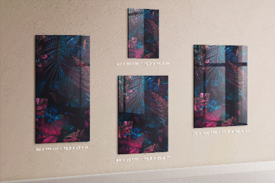 Lousa de vidro magnética Folhas tropicais