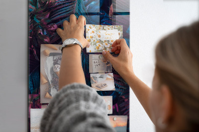 Lousa de vidro magnética Folhas tropicais