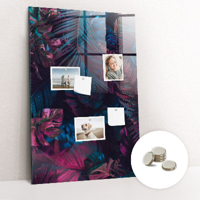 Lousa de vidro magnética Folhas tropicais