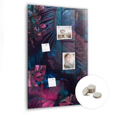 Lousa de vidro magnética Folhas tropicais