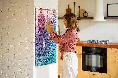 Quadro magnético com caneta modelo abstração em gradiente