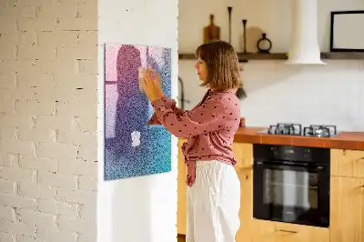Quadro magnético com caneta modelo abstração em gradiente