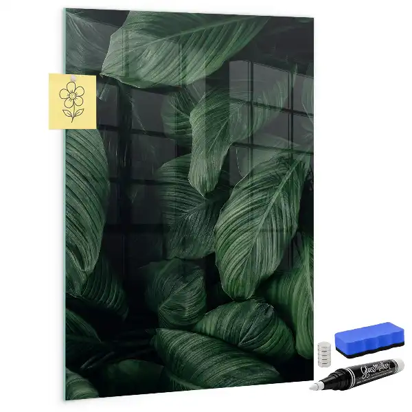 Quadro magnético para desenhar estampa selva de folhas