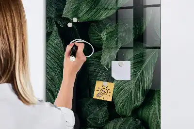 Quadro magnético para desenhar estampa selva de folhas