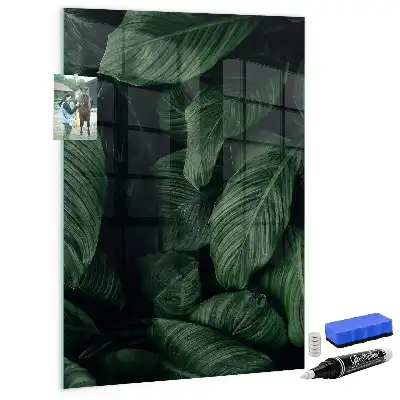 Quadro magnético para desenhar estampa selva de folhas