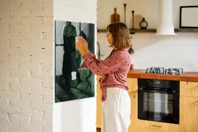 Quadro magnético para desenhar estampa selva de folhas