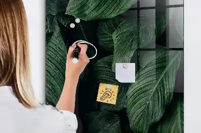 Quadro magnético para desenhar estampa selva de folhas