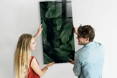 Quadro magnético para desenhar estampa selva de folhas