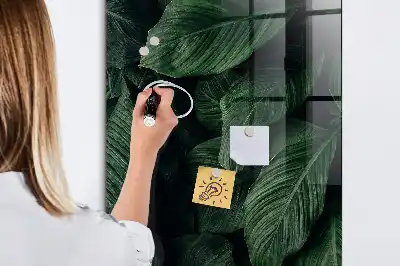 Quadro magnético para desenhar estampa selva de folhas