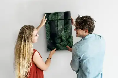 Quadro magnético para desenhar estampa selva de folhas