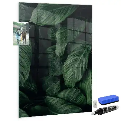 Quadro magnético para desenhar estampa selva de folhas