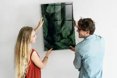 Quadro magnético para desenhar estampa selva de folhas