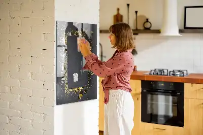 Quadro magnético com caneta na cor confeti dourado