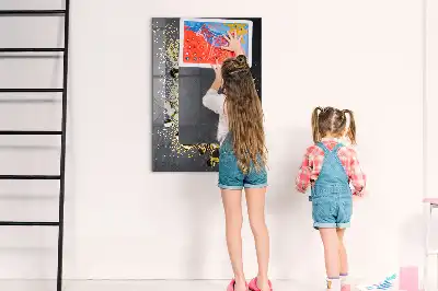 Quadro magnético com caneta na cor confeti dourado