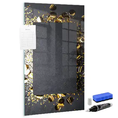 Quadro magnético com caneta na cor confeti dourado