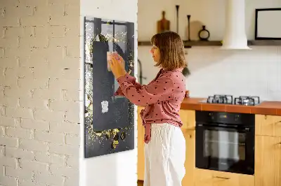 Quadro magnético com caneta na cor confeti dourado