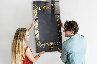 Quadro magnético com caneta na cor confeti dourado