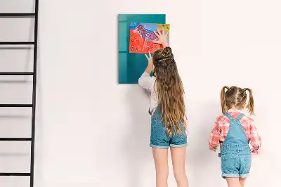 Quadro magnético com caneta estampa de abstração geométrica