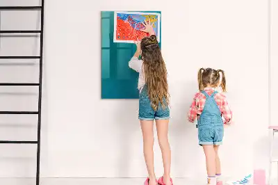 Quadro magnético com caneta estampa de abstração geométrica