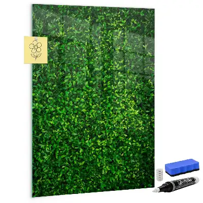 Cerca viva artificial de folhas quadro magnético com caneta