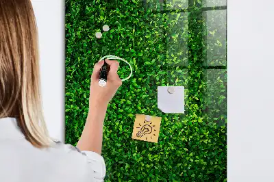 Cerca viva artificial de folhas quadro magnético com caneta