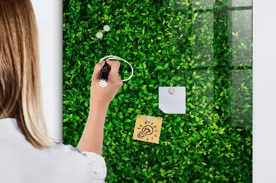 Cerca viva artificial de folhas quadro magnético com caneta
