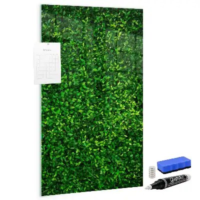 Cerca viva artificial de folhas quadro magnético com caneta