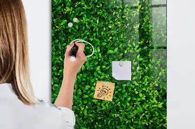Cerca viva artificial de folhas quadro magnético com caneta