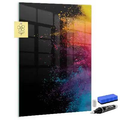 Quadro magnético para desenhar com design de poeira colorida