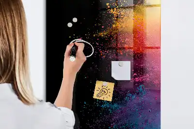 Quadro magnético para desenhar com design de poeira colorida