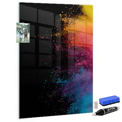 Quadro magnético para desenhar com design de poeira colorida